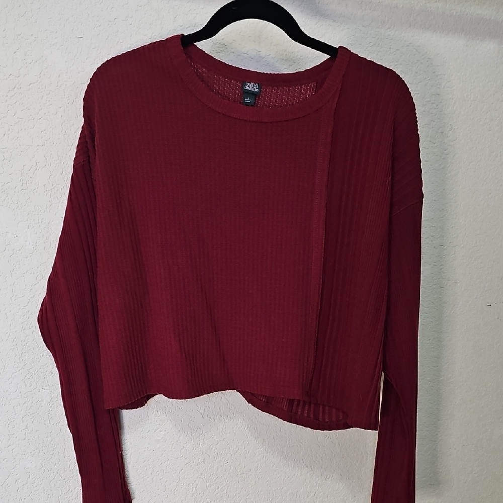 Wild Fable Maroon Ribbed Sweatshirt